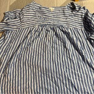 Terra & Sky Blue and White Striped Blouse